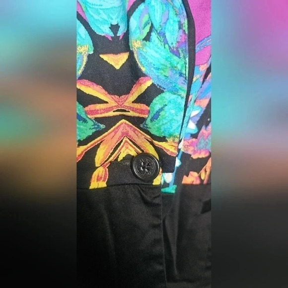 Nicole Miller Colorful Tropical Floral Long Sleeve Blazer Size Large - Picture 2 of 11